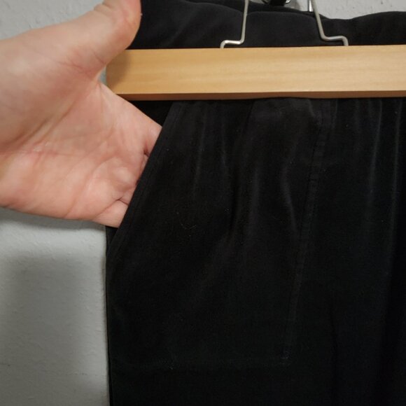 Lou & Grey LOFT | Black Velour Velvet Comfy Straight Leg Joggers Leisure Pants X - Picture 5 of 9